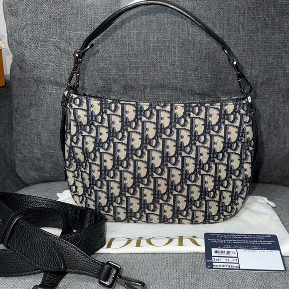 DIOR soft saddle bag mini Oblique print - Picture 3 of 10